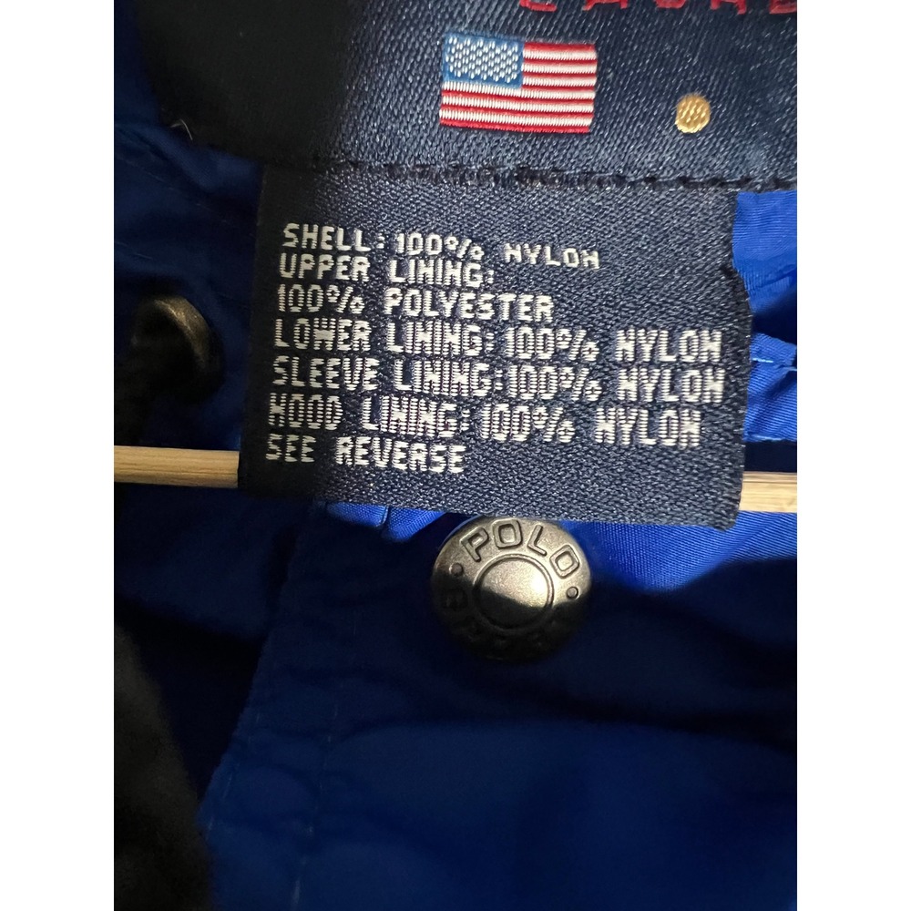 Polo‎ Sport Ralph Lauren Vintage Windbreaker Jacket Blue Mens Large Hooded 90s - Picture 12 of 16